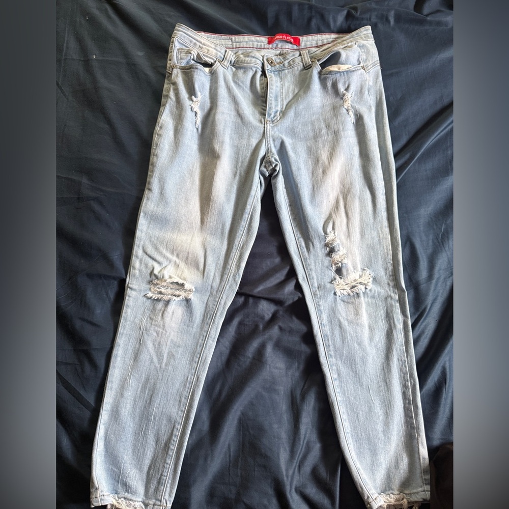 GOGO Light Blue Denim Ripped Jeans